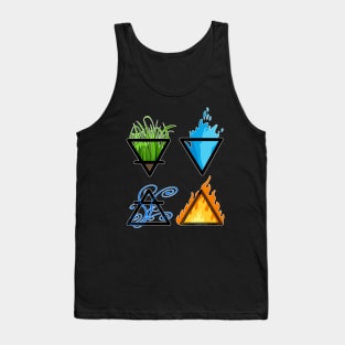 Symbols of the 4 Elements of Nature - Earth, Air, Water and Fire Tank Top